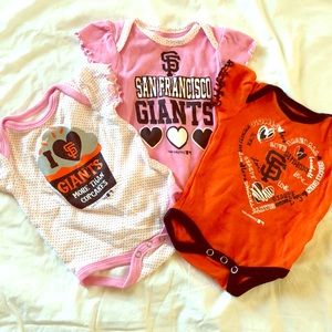 Baby girl SF giants onesies